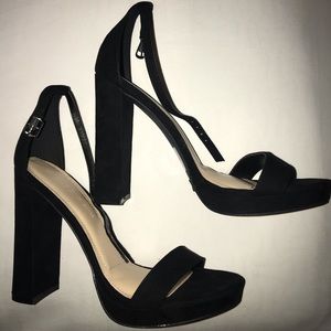New Black Suede High Heels